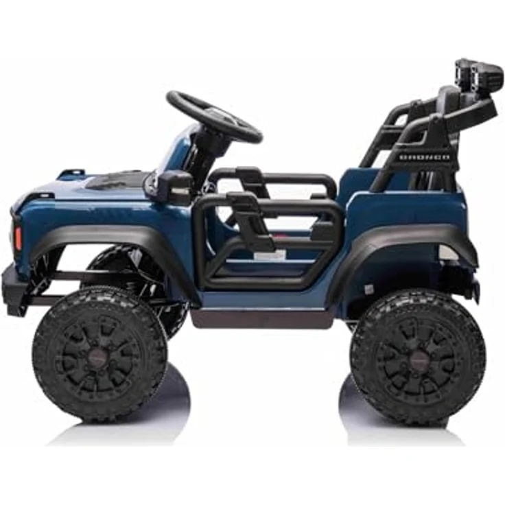 Beneo Ford Bronco Elektrisches Kinderfahrzeug, Einzelsitzer, Hinterradantrieb, Blau, Lithiumbatterie, hohe Bodenfreiheit, breiter Sitz, 2,4-GHz-Fernbedienung, MP3-Player mit USB-Anschluss, LED-Beleuchtung – Bild 9