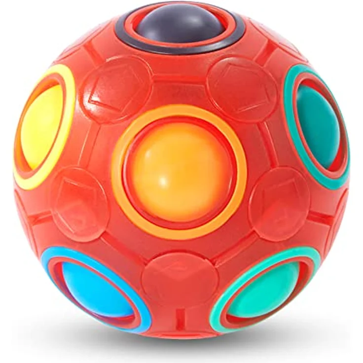 Vdealen Regenbogenball, Magischer Puzzleball aus Sicherheits-ABS, 7 cm Durchmesser, Pädagogisches Stressabbau-Spielzeug für Kinder, Teens & Erwachsene – Bild 1