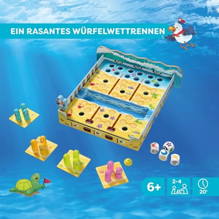 HABA Watt geht ab?! – 3D-Strand-Würfelspiel für 2–4 Spieler ab 6 Jahren, mit Wellen-Action und strategischem Spielspaß – Bild 3