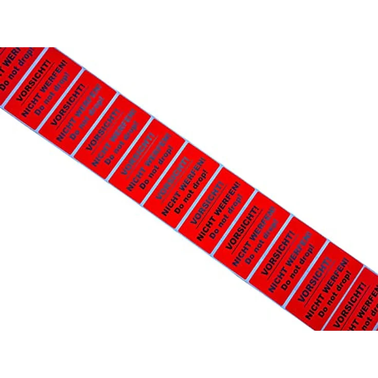 varivendo 50 Versandaufkleber Etiketten "Nicht werfen", rot, Größe 10 x 5 cm – Bild 5