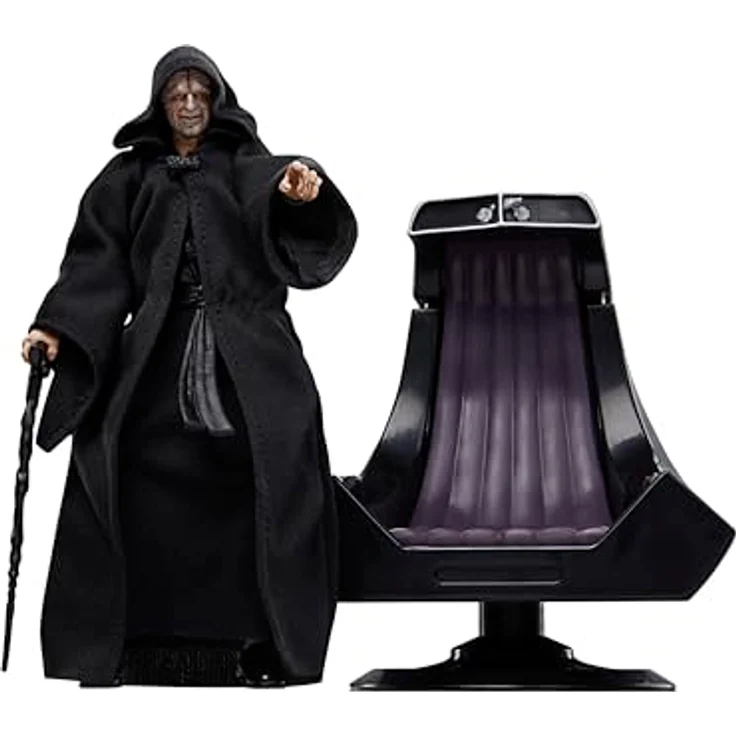 Star Wars The Black Series Imperator Palpatine & Thron, 15 cm Action-Figur mit 5 Accessoires, beweglich, Fensterschachtel-Verpackung – Bild 1