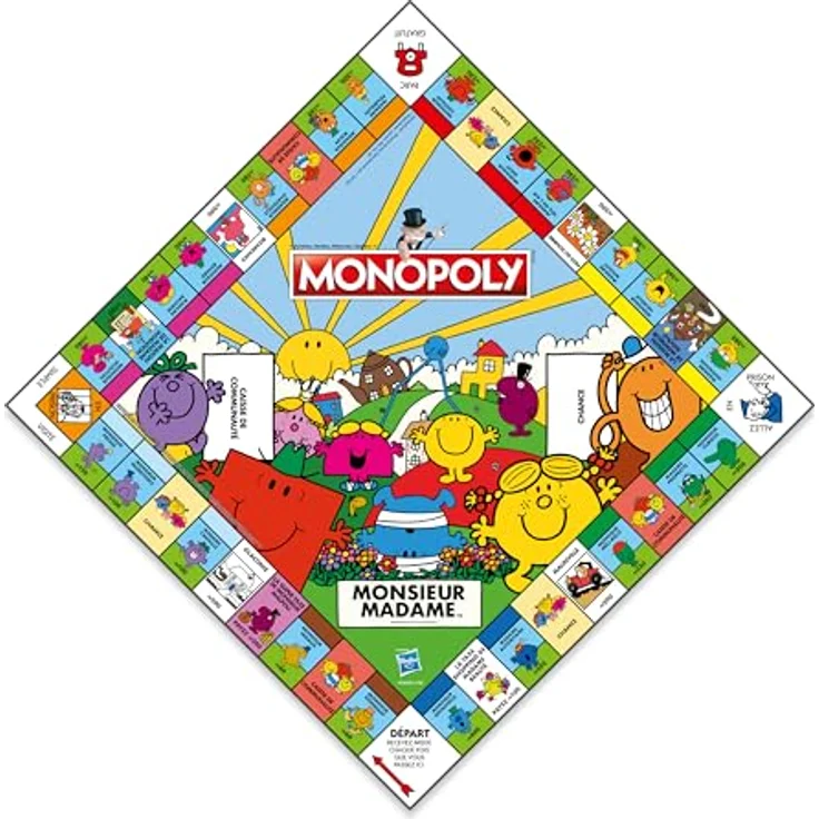 Winning Moves Monopoly Monsieur Madame, Gesellschaftsspiel in französischer Version für 2 bis 6 Spieler, mit ikonischen Charakteren aus der Kindheit – Bild 3