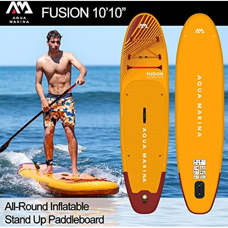 Aqua Marina Inflatable SUP-Board Aqua Marina SUP Fusion 10.10, Stand-Up-Paddle-Board mit großzügigem Volumen und verstärkter Sicherheitsleine, blau – Bild 2