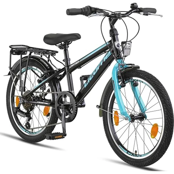 Licorne Bike Carter Premium Mountainbike in 20 Zoll für Kinder, mit 6 Gang Kettenschaltung und Vorder- und Hinterbeleuchtung – Bild 1