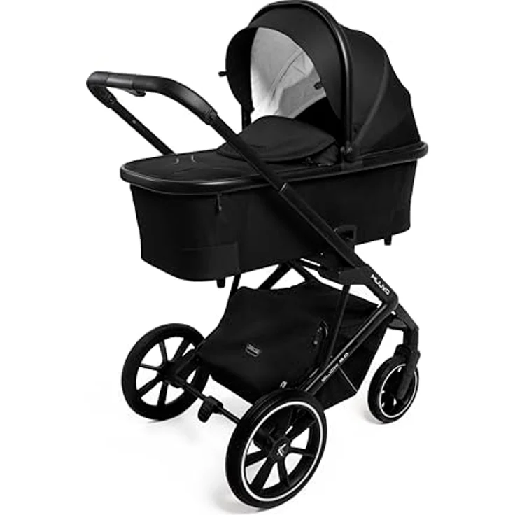 Muuvo Slick 2.0, Multifunktionaler 2-in-1 Kinderwagen mit großen Gelrädern, Federung und 3D-Airflow-Belüftung, Farbe: Schwarz (Klassisch) – Bild 3