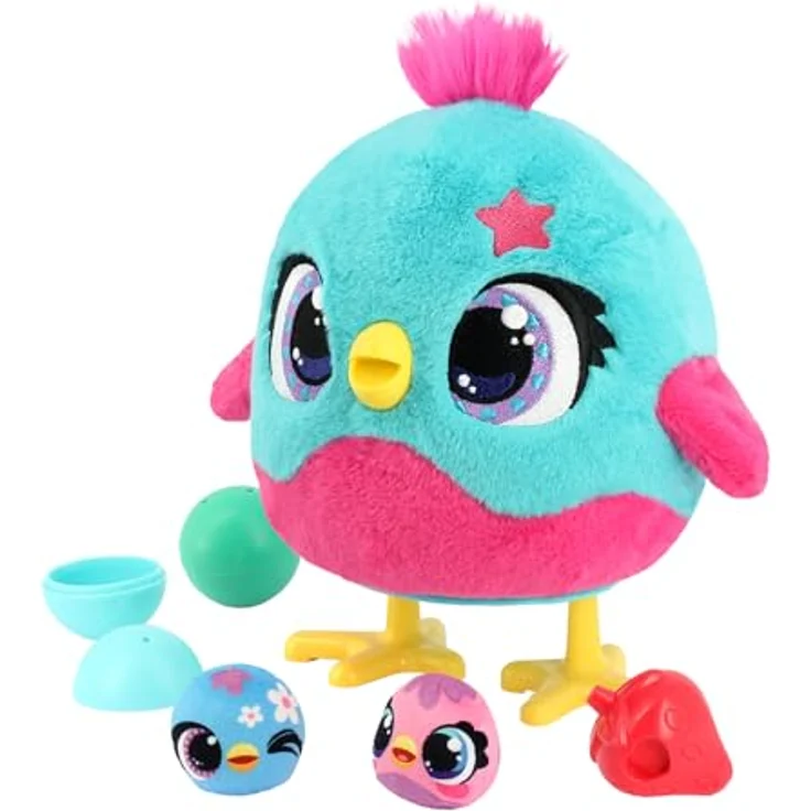 Jumbo Funtasy Family - Chick-a-Boo, interaktives Kuscheltier mit singender, tanzender Hühner-Mama, inklusive Erdbeere und Überraschungsküken – Bild 8