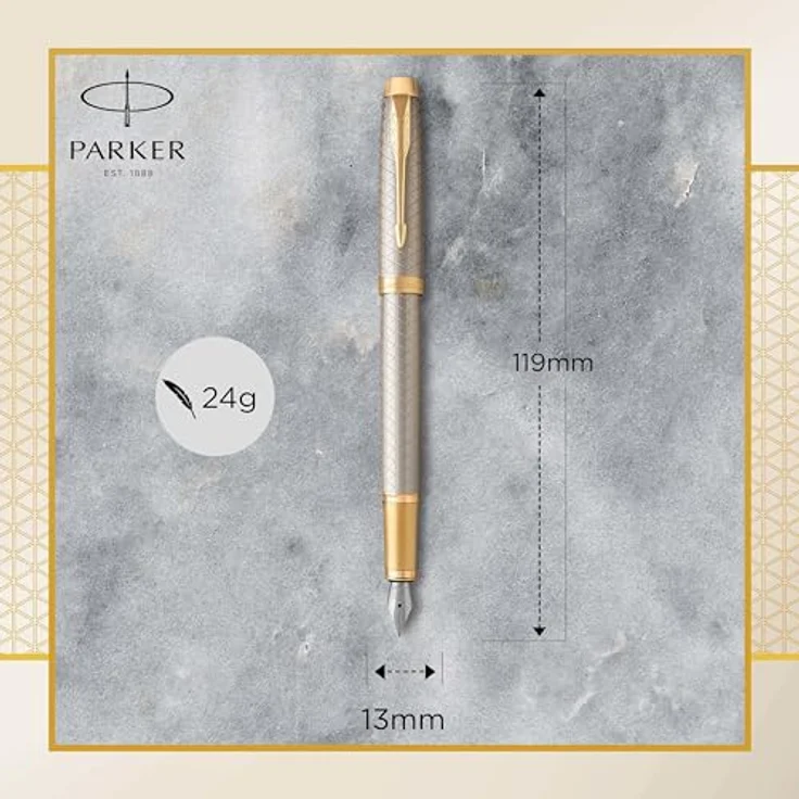 Parker Pen IM Premium Silver G.C., Schreibstift mit stabiler Edelstahlfeder, Silber – Bild 3