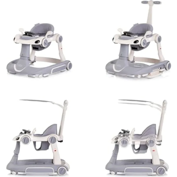 Chipolino Happy Walker 5 in 1, Lauflernhilfe mit Schaukelfunktion, Musik, Lichtern und drehbaren Rädern, grau – Bild 5