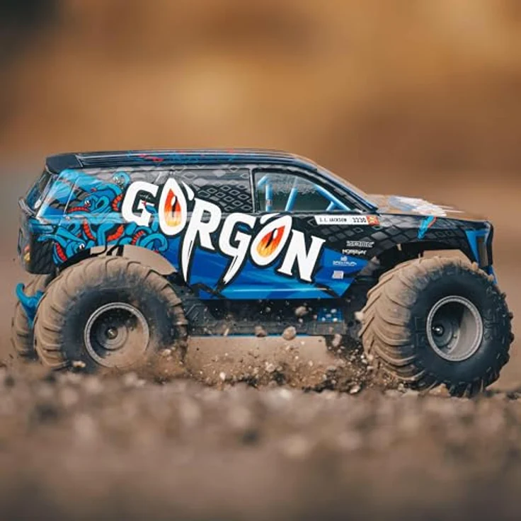 Arrma RC-Buggy Arrma Gorgon 4x2 Mega 550 Monstertruck RTR 1:10 Blau, Ready-to-Run, Brushless-Ready Antriebsstrang, LiPo-kompatible Spektrum-Elektronik – Bild 5