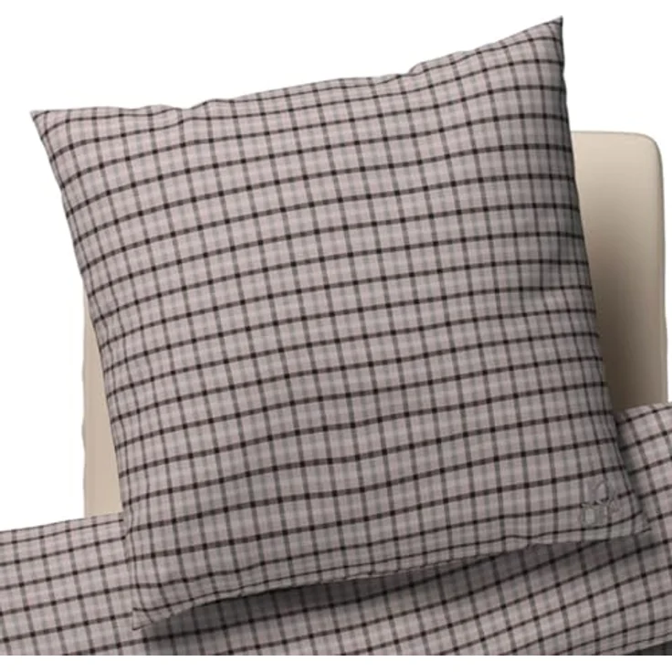Joop! Bettwäsche Soft Mesh 45005 07, 2-teilige Flanell Garnitur mit kariertem Design, Stone Grau, Größe: 135 cm x 200 cm – Bild 5