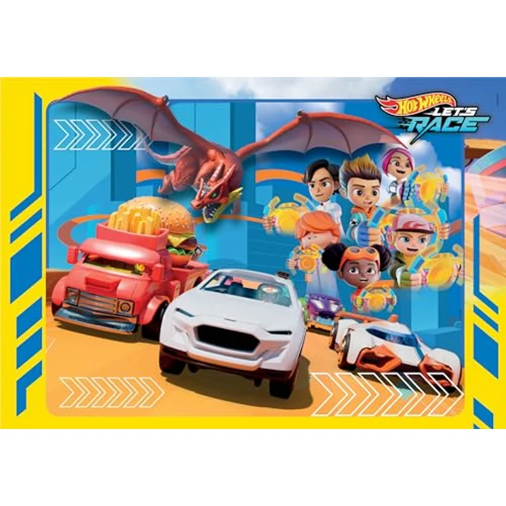 Clementoni Hotwheels 30 Teile Kinder Puzzle, Auto Puzzle 33,5 x 23,5 cm, fördert Geschicklichkeit für Kinder ab 3 Jahren, umweltfreundlich produziert – Bild 2