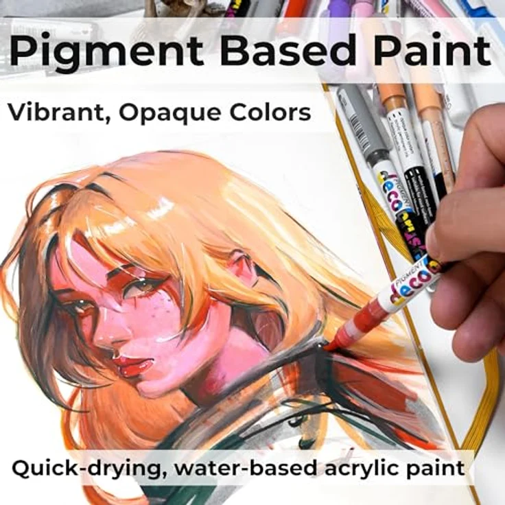 KARIN decobrush Basic Colors Collection, Deckende Acryl-Wasserfarben Brushmarker mit flexibler Spitze – Bild 2