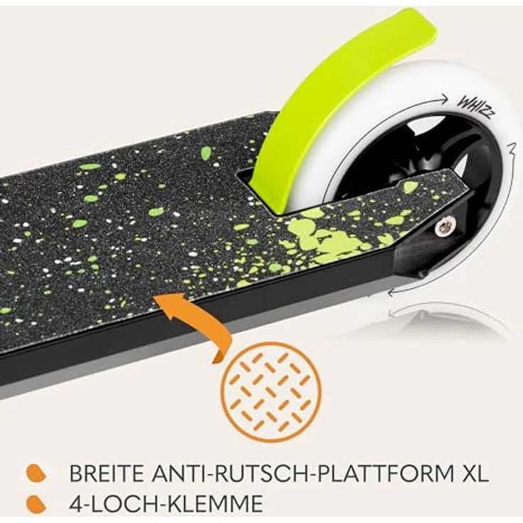 Lionelo WHIZZ Stunt Scooter, ABEC-9 Kugellager, Aluminium Deck, 110mm Rollen, breiter T-Rohr Lenker, einzigartiges Design, blau – Bild 5