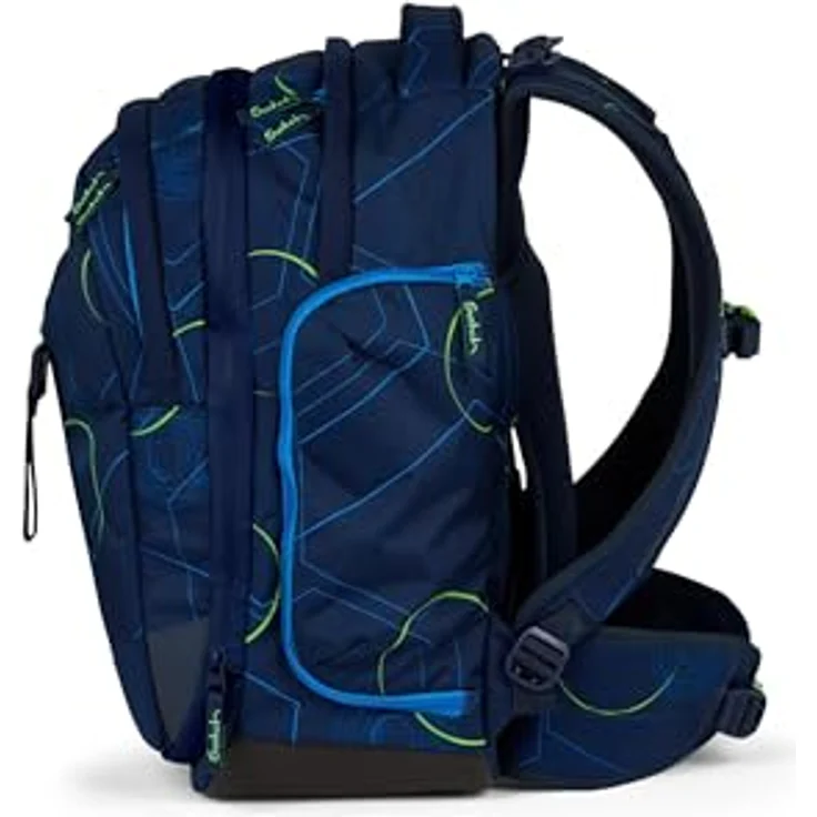 Satch Schulrucksack match, erweiterbarer Rucksack mit 5 Liter Volumenerweiterung, ergonomisch anpassbar, reflektierend, blau – Bild 3