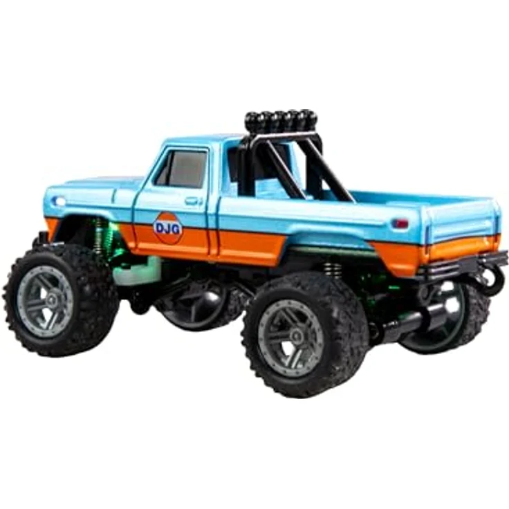 Amewi RC-Monstertruck Die Cast 1:64 RTR, blau/orange mit Pistolenfernsteuerung, drei Geschwindigkeitsstufen und Tempomat-Funktion – Bild 4