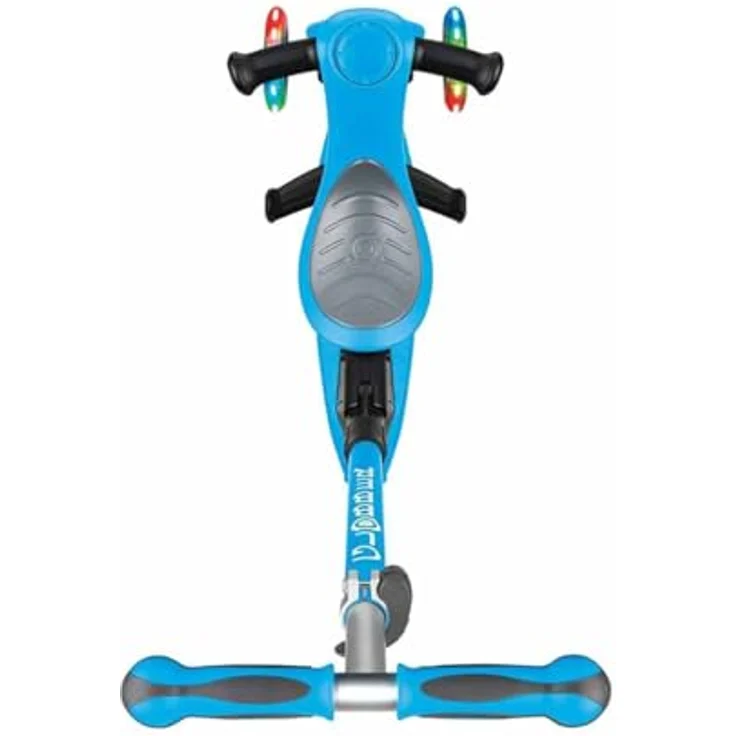 Globber Go-Up Deluxe Lights, Scooter mit Leuchtrollen, hellblau, 3-in-1 Nutzung, höhenverstellbar, für 15-36 Monate – Bild 4