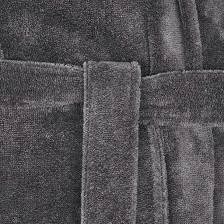 Bugatti Roberto, Kapuzen-Bademantel für Herren aus Microfaser, graphit, 50% Baumwolle, 50% Polyester – Bild 4