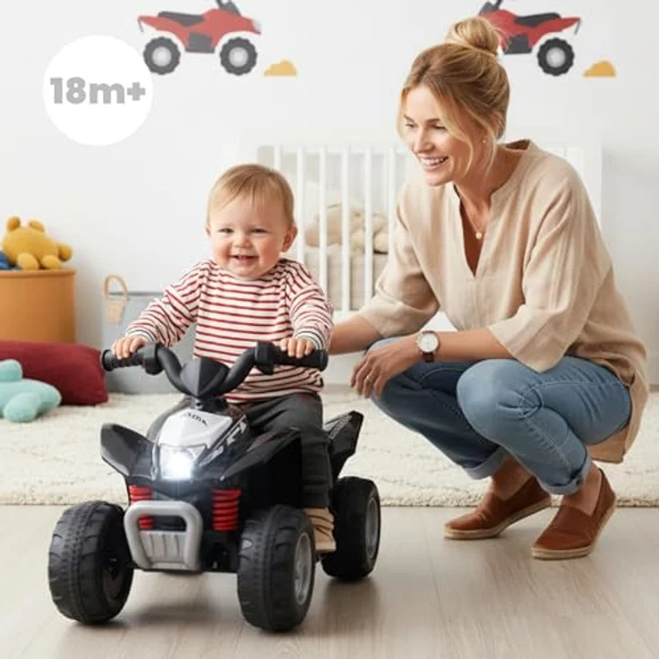 sun baby Kinder Elektroauto Quad, Rutschauto für Kinder ab 18 Monaten, 3 km/h, mit LED Lampe, schwarz – Bild 5
