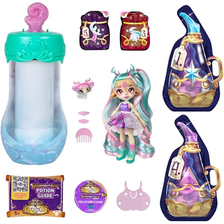 Moose Anziehpuppe Magic MIxies Galaxy Hair Pixling - Deerlee, Ankleidepuppe mit farbwechselndem türkisem zu lila Haar – Bild 2
