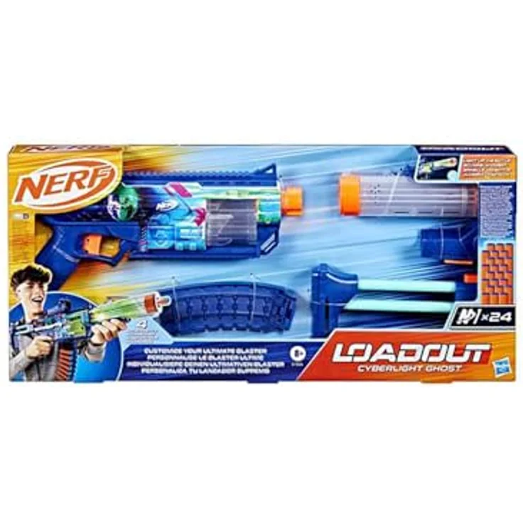 Hasbro Nerf Blaster Cyberlight Ghost Loadout, Actionspielzeug mit leuchtenden Effekten – Bild 2