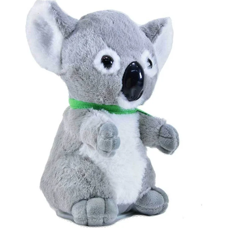 Winfried Kögler Labertier Koala Travis, nachplapperndes Plüschtier mit Wackelkopf, grau, 18 cm