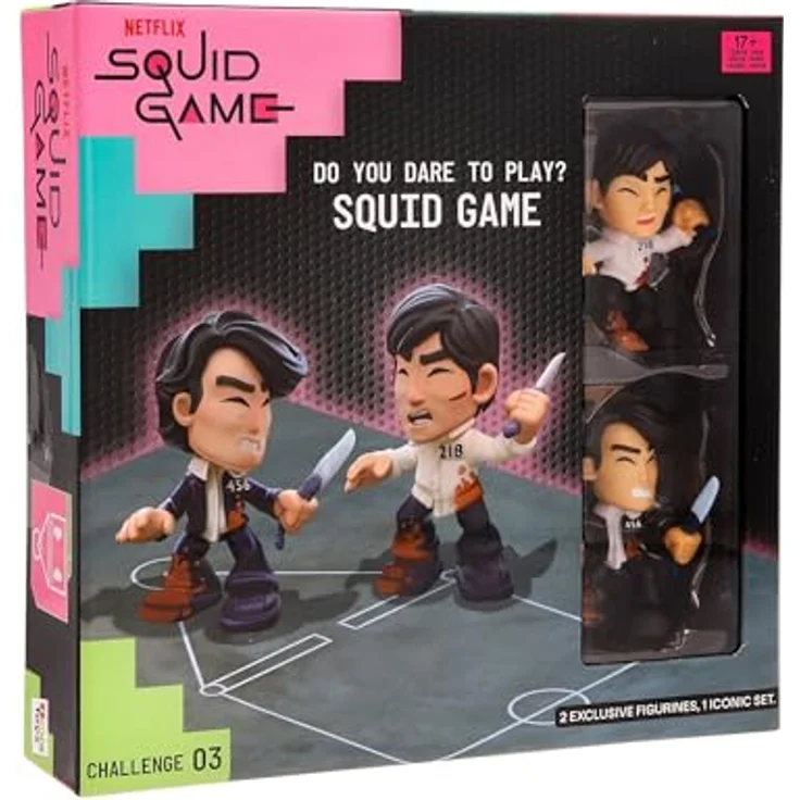 Squid Game Squid Game Challenge, Brettspiel mit 2 exklusiven Figurinen, Mini-Set und Würfel, für Erwachsene ab 17 Jahren – Bild 2