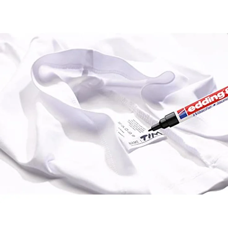 edding 8040 Wäschemarker - schwarz - 1 Stift - Rundspitze 1 mm - Textilstift waschmaschinenfest (95° C) zur Beschriftung von Kleidung - Textilmarker – Bild 4