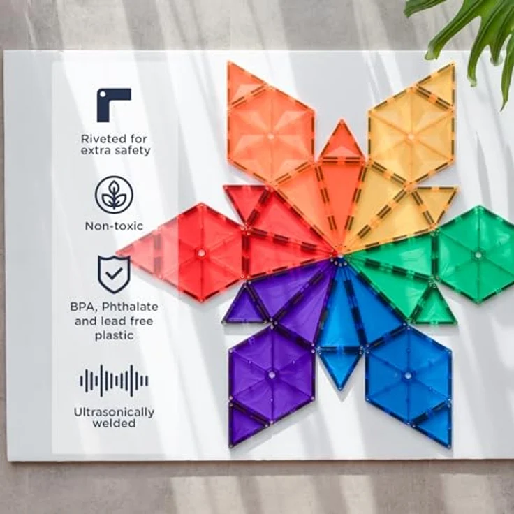 Connetix Rainbow Geometry Pack Magnetbausteine, 30 Teile, pädagogisches Lernspiel, verstärkte Magnete, ab 3 Jahren – Bild 3