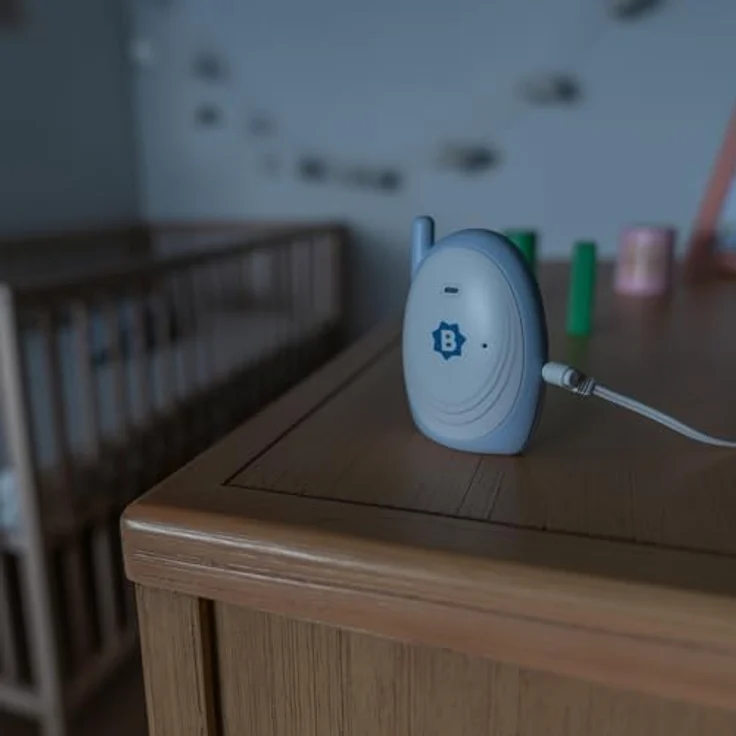 Badabulle Audio-Babyphone 300m Reichweite, akustischer und visueller Alarm, Batterie- und Netzbetrieb, kompakt mit Gürtelclip – Bild 2