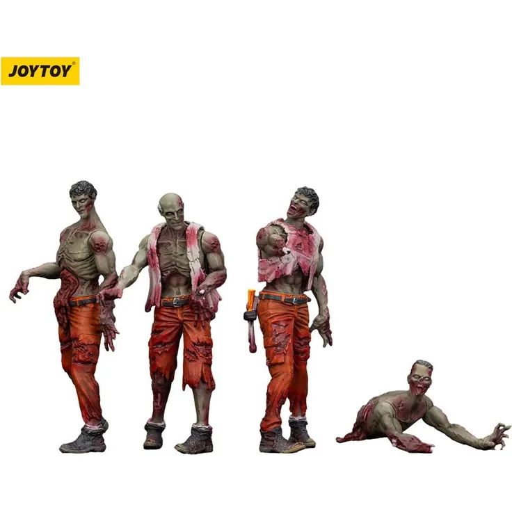 Joy Toy Zombie Dark Source Actionfiguren 4er-Pack Mechanic Team, 8 cm mit Zubehör