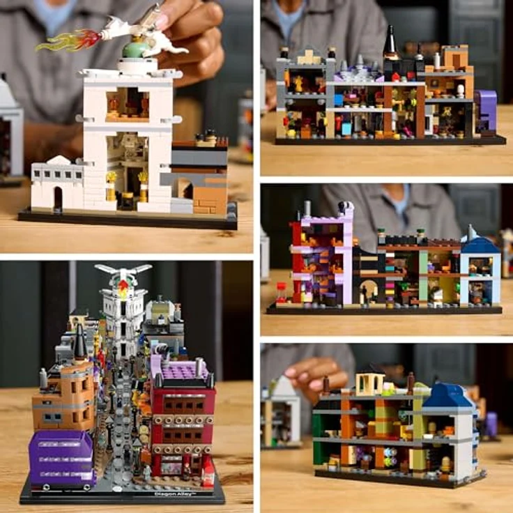 LEGO Harry Potter Die Zauberläden der Winkelgasse, magisches Modell für Erwachsene, mit 12 Mikrofiguren und Miniaturversionen der legendären Läden – Bild 4