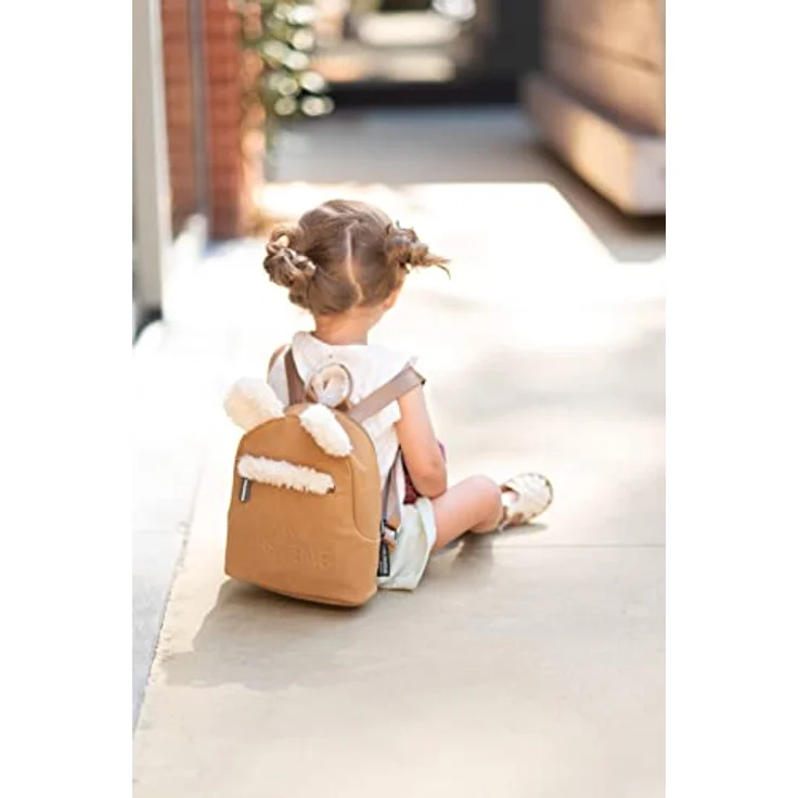 CHILDHOME, Kinderrucksack Baby, Schule, Kindergarten, Krippe, Zwei Fächer, Lunchbag/Flaschen geeignet, Abnehmbare Sicherheitsschnalle, Wasserabweisend, My First Bag, Suede – Bild 3