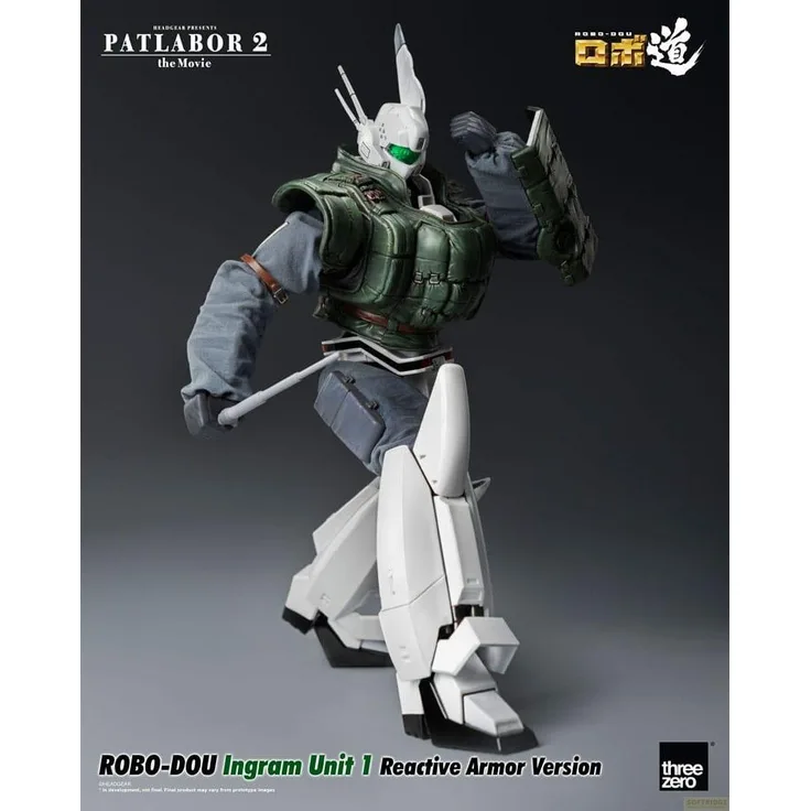 ThreeZero Patlabor 2: The Movie Robo-Dou Actionfigur Ingram Unit 1 Reactive Armor, 23 cm, mit Zubehör in Fensterbox