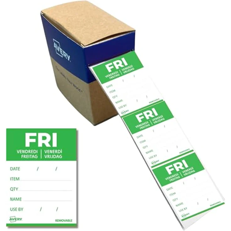 AVERY Zweckform FRI Tagesetiketten, weiß, 56,0 x 40,0 mm, 500 Stück, selbstbeschreibbar und ablösbar – Bild 1