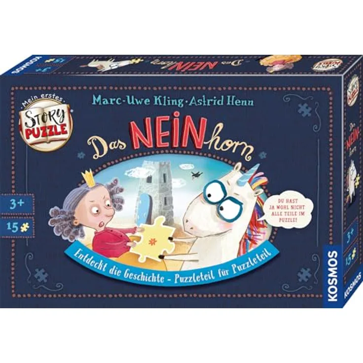 Kosmos 684808 Mein erstes Story-Puzzle NEINhorn, Puzzle mit 15 Teilen für Kinder ab 3 Jahren, inklusive 3D Aufsteller und exklusiver Kurzgeschichte von Marc-Uwe Kling