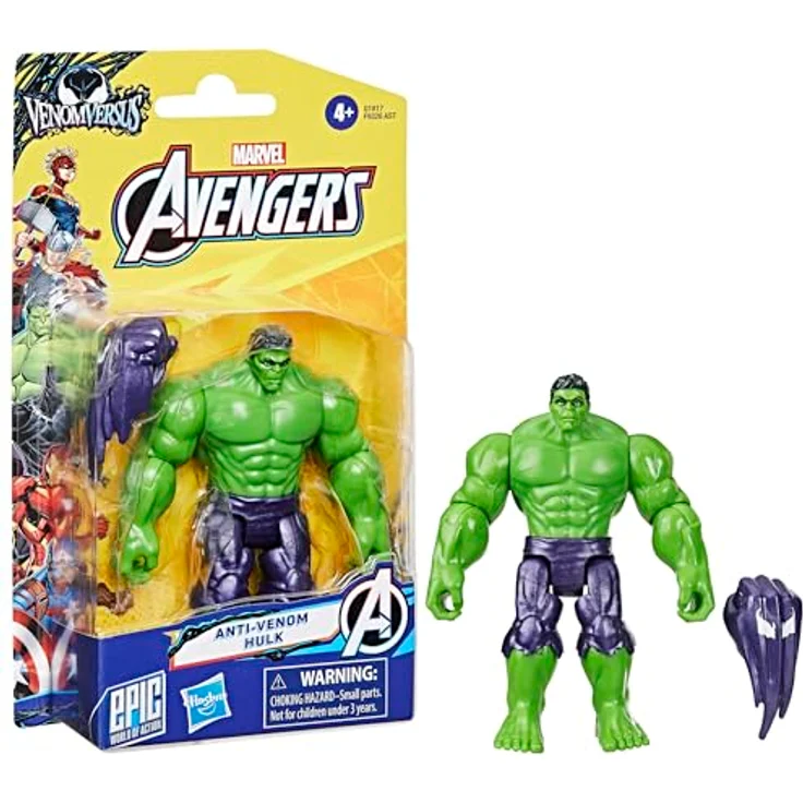 Avengers Marvel Avengers VenomVersus Anti-Venom Hulk Deluxe-Figur, 10 cm mit beweglichen Gelenken und Faust-Accessoire – Bild 3