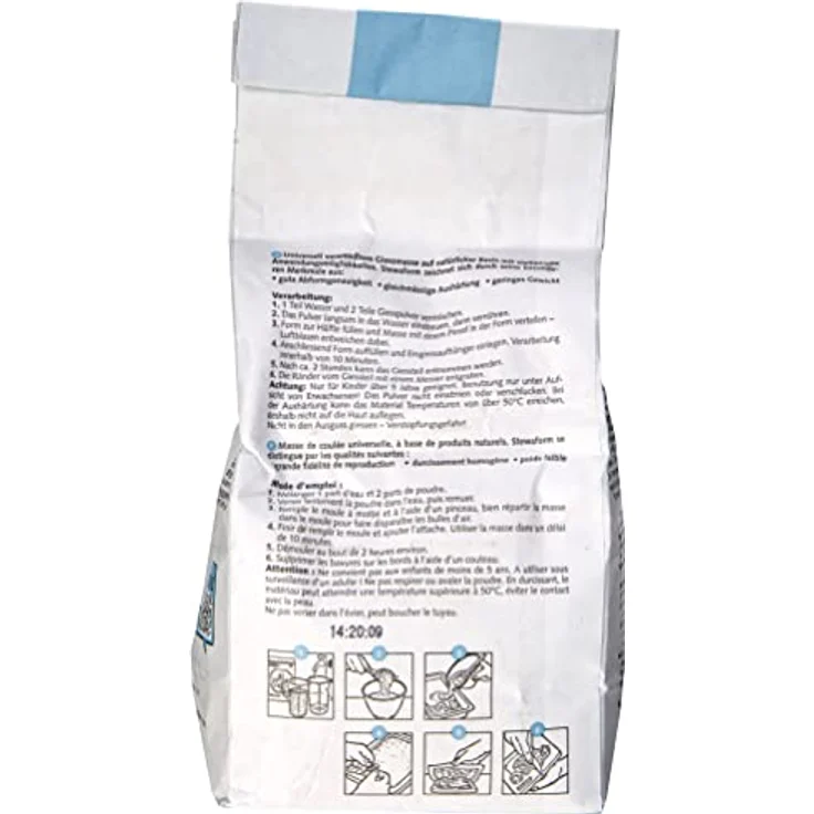 GLOREX 6 2606 500 - Stewaform Gießmasse, weiß, 1000 g, universell einsetzbar, lufttrocknend, bemalbar – Bild 2