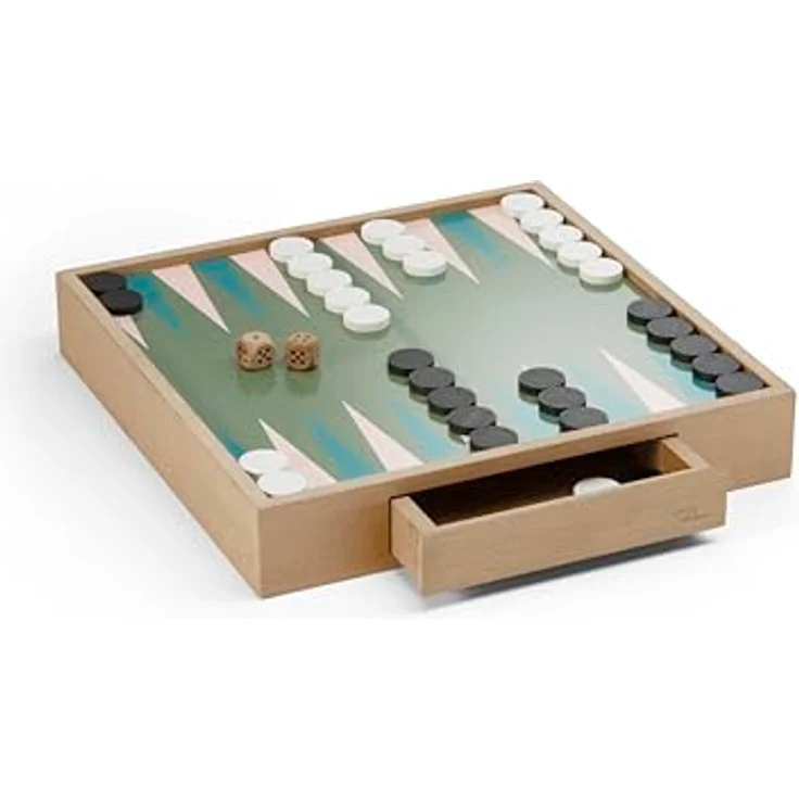 Philippi 100011 Giovanni BackgammonTicTacToe, kompaktes Reisespiel aus MDF Holz für strategischen Spielspaß – Bild 1
