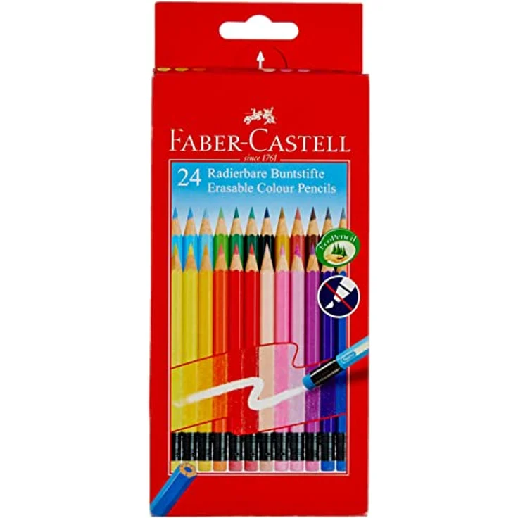 Faber-Castell 116625 - Buntstift radierbar, 24er Kartonetui - Preisvergleich – Bild 1
