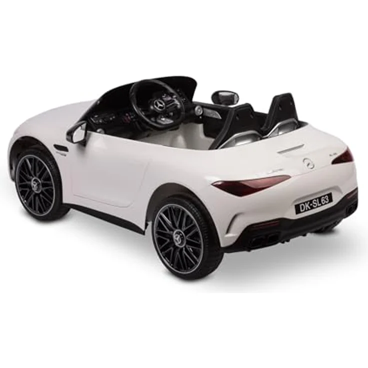CARETERO Kinder Elektroauto Mercedes-Optik SL63, Akkubetrieben, für Kinder ab 3 Jahren, Weiß, mit Fernbedienung und USB-Musikpanel – Bild 2