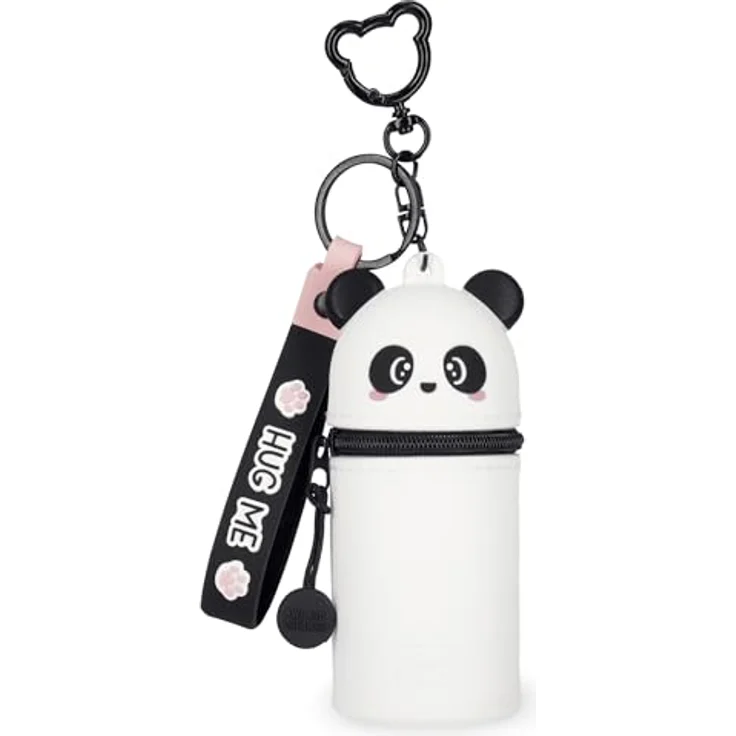 Legami Mini-Geldbörse Kawaii Panda, Silikonetui mit Schlüsselanhänger, Karabinerhaken und Spirale, 5 x 12 x 5 cm – Bild 1