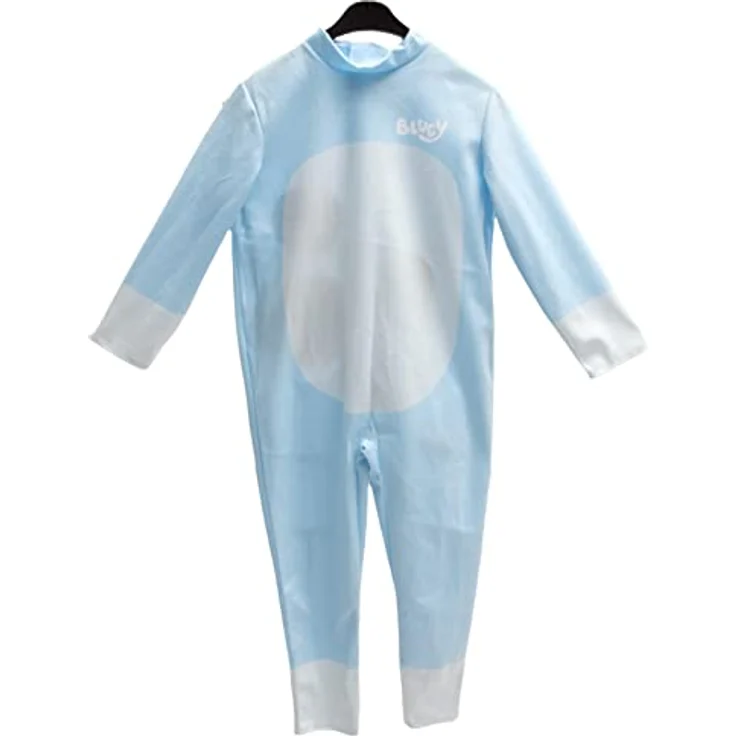 Ciao Bluey Dog Doggie Blue Onesie Plush Boy Unisex Costume (Size 3-4 years) - Official Bluey BBC, Printed Cap and Detachable Tail – Bild 2