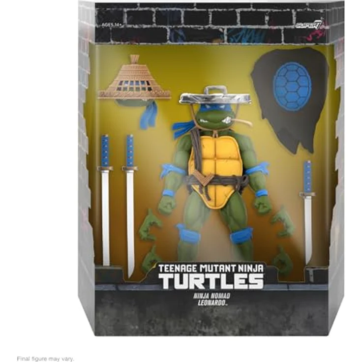 Super7 Teenage Mutant Ninja Turtles Ultimates Actionfigur Ninja Nomad Leonardo, 18 cm, voll beweglich mit Zubehör und Austauschteilen in Fensterbox – Bild 2