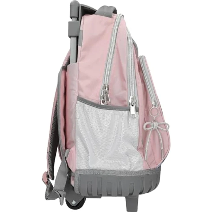 Depesche TOPModel My BFF Schulrucksack Trolley, Rosa und Grau, mit Glitzer, 3 Fächern, Teleskopgriff und Rollen – Bild 4