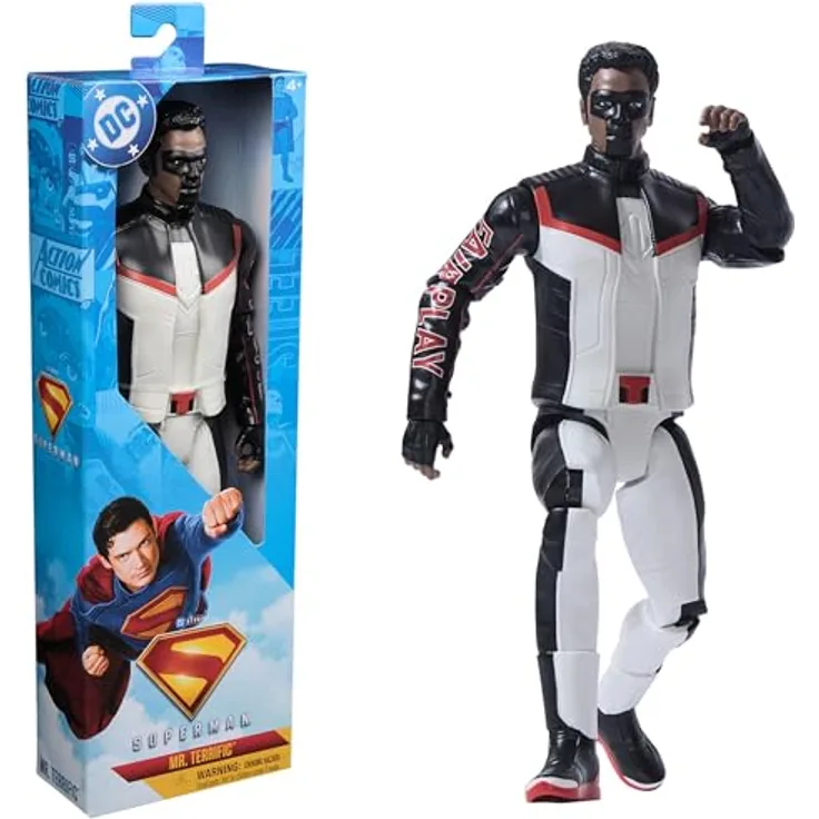 DC Comics Superman - Action-Figur Mr. Terrific, 30 cm, mit 11 Bewegungspunkten zum Spielen und Sammeln, Spielzeug für Kinder ab 4 Jahren