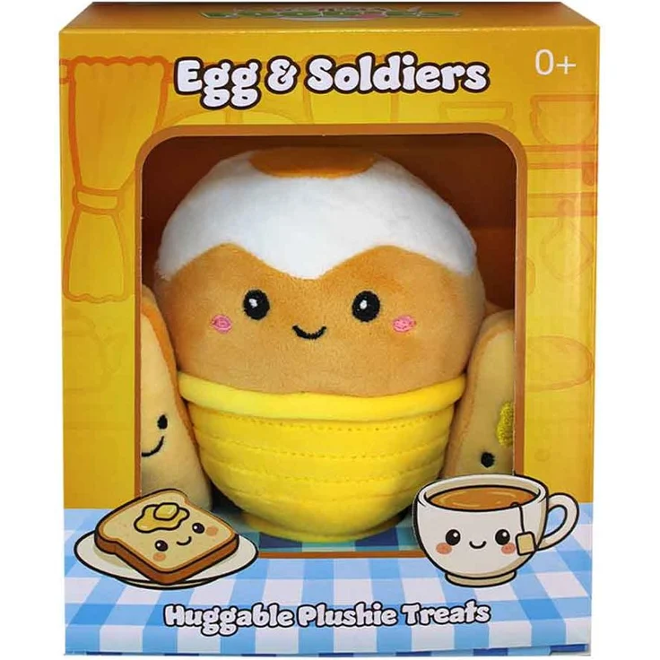 PMS Squishy Frühstück Kuscheltier Ei, Plüsch-Kuscheltier mit kawaii Gesichtern, ca. 13 cm