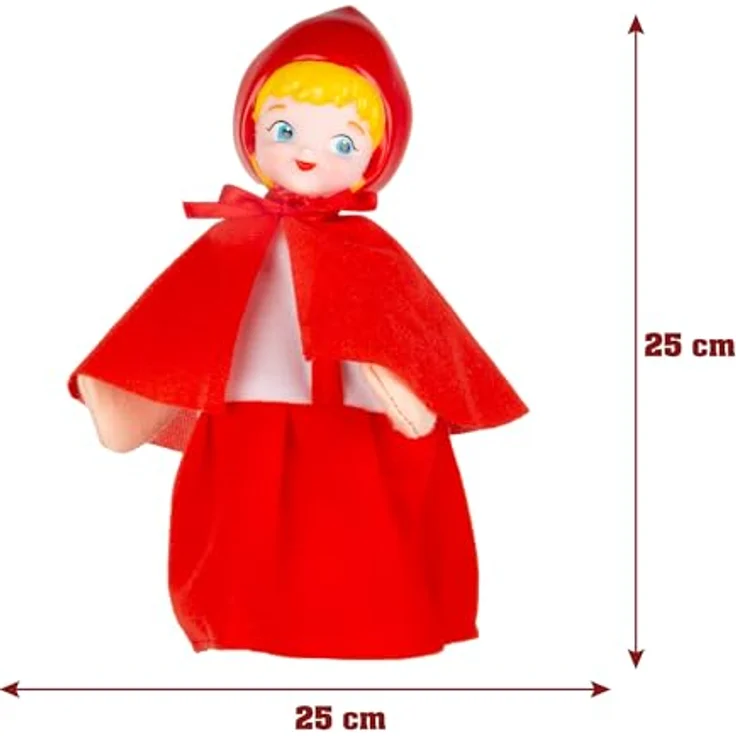 COLORBABY Cucu Show Set Rotkäppchen-Puppen, 4 Handpuppen, 25 cm, aus weichen und sicheren Materialien, ideal für Gruppenspiele und Familienzeit – Bild 4
