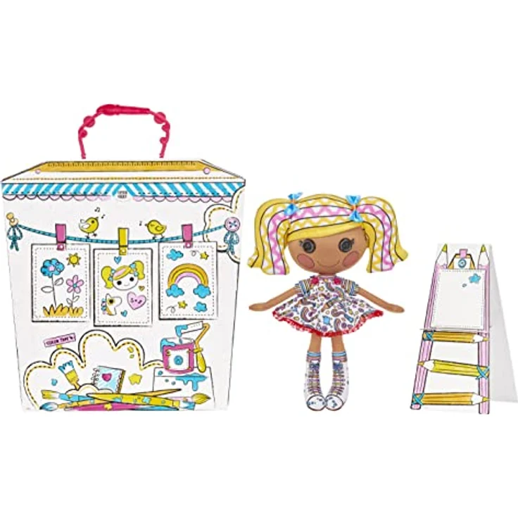 Lalaloopsy Spot Splatter Splash, kreative Künstlerpuppe mit abwaschbarer Malfunktion, 33 cm, inkl. wiederverwendbarem Haus-Spielset und Filzstiften – Bild 2