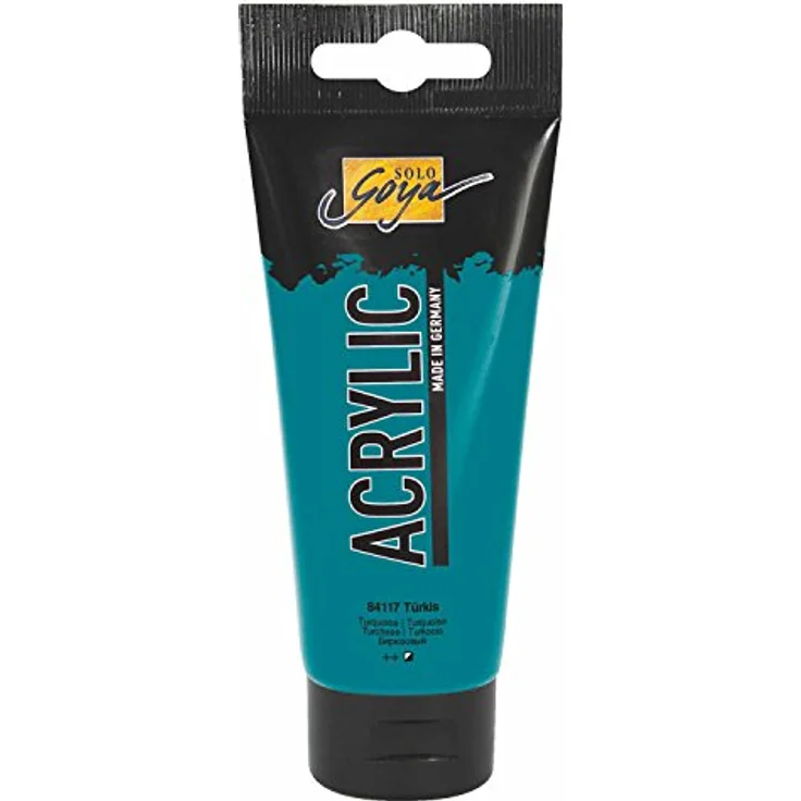 KREUL Solo Goya Acrylic 100 ml Tube, türkis, wasserbasierte, schnelle, matt trocknende Acrylfarbe in Studienqualität, gut deckend und wasserfest – Bild 1