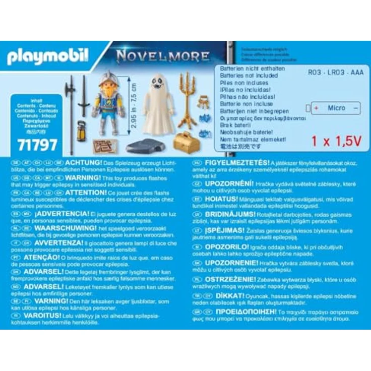 PLAYMOBIL 71797 Schlossgespenst und Ritter, Abenteuer-Set aus der Novelmore-Serie mit Schatzkarte und Edelsteinen – Bild 8